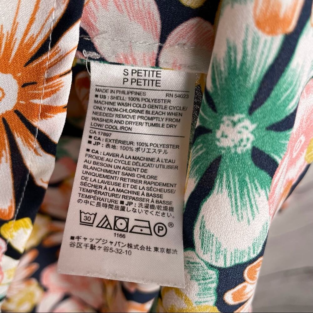 Banana Republic Bright Colorful Multicolor Floral Print Blouse PS - Picture 6 of 9